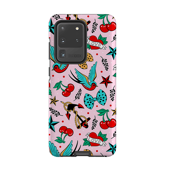 Samsung phone case-Love Case By Suzy Taylor-Product Details Raised bevel to protect screen from scratches. Impact resistant polycarbonate shell and shock absorbing inner TPU liner. Secure fit with design wrapping around side of the case and full access to ports. Compatible with Qi-standard wireless charging. Thickness 1/8 inch (3mm), weight 30g. Compatibility See drop down menu for options, please select the right case as we print to order.-Stringberry