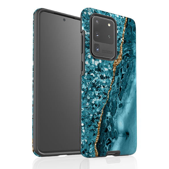 Samsung phone case-Marine (case does not glitter)-Product Details Raised bevel to protect screen from scratches. Impact resistant polycarbonate shell and shock absorbing inner TPU liner. Secure fit with design wrapping around side of the case and full access to ports. Compatible with Qi-standard wireless charging. Thickness 1/8 inch (3mm), weight 30g. Compatibility See drop down menu for options, please select the right case as we print to order.-Stringberry