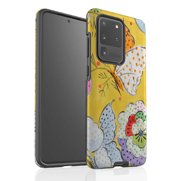 Samsung phone case-Mariposa By Sarah Campbell-Product Details Raised bevel to protect screen from scratches. Impact resistant polycarbonate shell and shock absorbing inner TPU liner. Secure fit with design wrapping around side of the case and full access to ports. Compatible with Qi-standard wireless charging. Thickness 1/8 inch (3mm), weight 30g. Compatibility See drop down menu for options, please select the right case as we print to order.-Stringberry