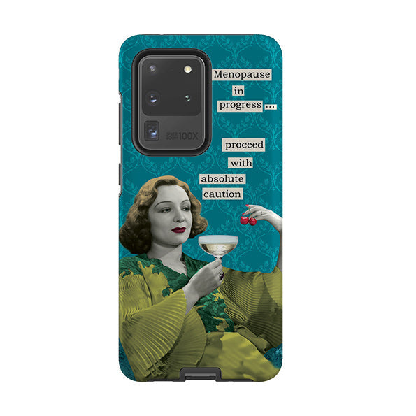 Samsung phone case-Menopause In Progress By Clare Jordan-Product Details Raised bevel to protect screen from scratches. Impact resistant polycarbonate shell and shock absorbing inner TPU liner. Secure fit with design wrapping around side of the case and full access to ports. Compatible with Qi-standard wireless charging. Thickness 1/8 inch (3mm), weight 30g. Compatibility See drop down menu for options, please select the right case as we print to order.-Stringberry
