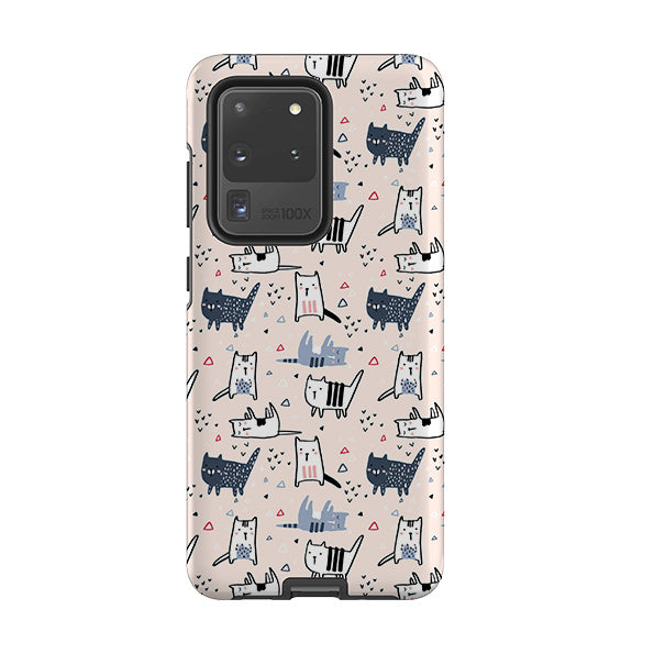 Samsung phone case-Meowise-Product Details Raised bevel to protect screen from scratches. Impact resistant polycarbonate shell and shock absorbing inner TPU liner. Secure fit with design wrapping around side of the case and full access to ports. Compatible with Qi-standard wireless charging. Thickness 1/8 inch (3mm), weight 30g. Compatibility See drop down menu for options, please select the right case as we print to order.-Stringberry