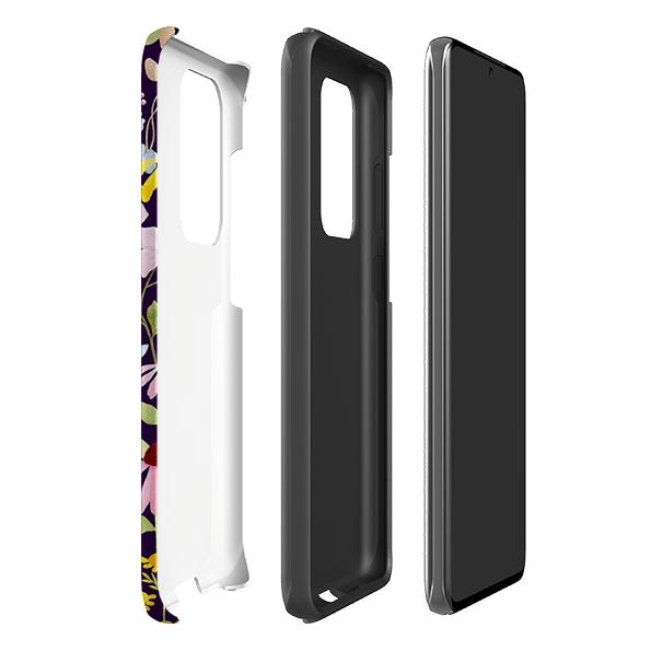 Samsung phone case-Mice And Wildflowers By Bex Parkin-Product Details Raised bevel to protect screen from scratches. Impact resistant polycarbonate shell and shock absorbing inner TPU liner. Secure fit with design wrapping around side of the case and full access to ports. Compatible with Qi-standard wireless charging. Thickness 1/8 inch (3mm), weight 30g. Compatibility See drop down menu for options, please select the right case as we print to order.-Stringberry