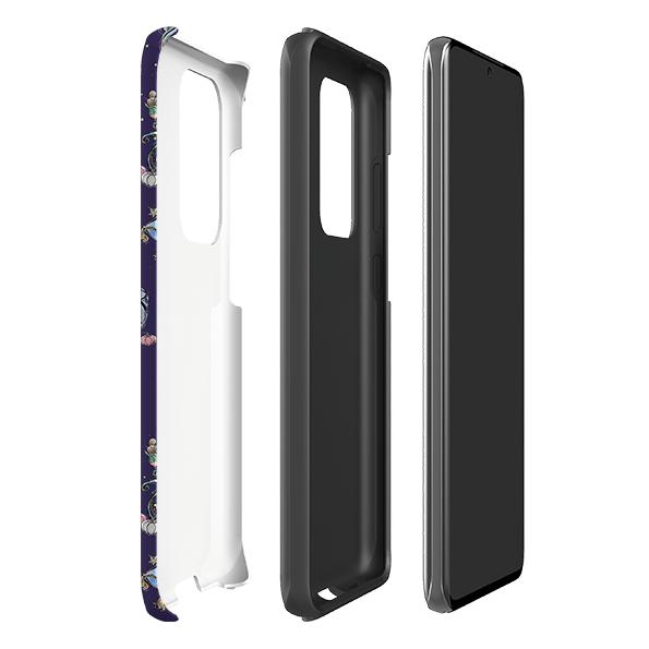 Samsung phone case-Midnight-Product Details Raised bevel to protect screen from scratches. Impact resistant polycarbonate shell and shock absorbing inner TPU liner. Secure fit with design wrapping around side of the case and full access to ports. Compatible with Qi-standard wireless charging. Thickness 1/8 inch (3mm), weight 30g. Compatibility See drop down menu for options, please select the right case as we print to order.-Stringberry