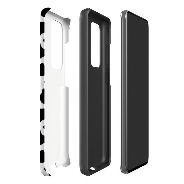 Samsung phone case-Moo-Product Details Raised bevel to protect screen from scratches. Impact resistant polycarbonate shell and shock absorbing inner TPU liner. Secure fit with design wrapping around side of the case and full access to ports. Compatible with Qi-standard wireless charging. Thickness 1/8 inch (3mm), weight 30g. Compatibility See drop down menu for options, please select the right case as we print to order.-Stringberry
