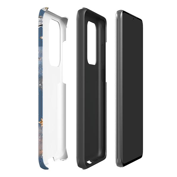 Samsung phone case-Moon And Stars-Product Details Raised bevel to protect screen from scratches. Impact resistant polycarbonate shell and shock absorbing inner TPU liner. Secure fit with design wrapping around side of the case and full access to ports. Compatible with Qi-standard wireless charging. Thickness 1/8 inch (3mm), weight 30g. Compatibility See drop down menu for options, please select the right case as we print to order.-Stringberry