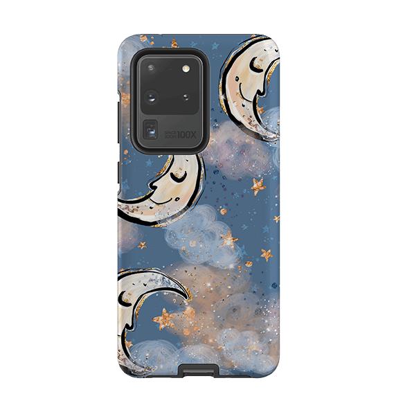 Samsung phone case-Moon And Stars-Product Details Raised bevel to protect screen from scratches. Impact resistant polycarbonate shell and shock absorbing inner TPU liner. Secure fit with design wrapping around side of the case and full access to ports. Compatible with Qi-standard wireless charging. Thickness 1/8 inch (3mm), weight 30g. Compatibility See drop down menu for options, please select the right case as we print to order.-Stringberry