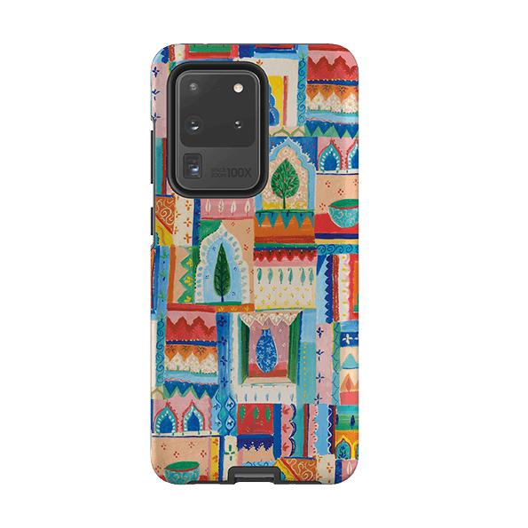 Samsung phone case-Moroccan Windows By Sarah Campbell-Product Details Raised bevel to protect screen from scratches. Impact resistant polycarbonate shell and shock absorbing inner TPU liner. Secure fit with design wrapping around side of the case and full access to ports. Compatible with Qi-standard wireless charging. Thickness 1/8 inch (3mm), weight 30g. Compatibility See drop down menu for options, please select the right case as we print to order.-Stringberry