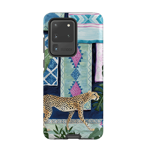 Samsung phone case-Morocco Cheetah By Bex Parkin-Product Details Raised bevel to protect screen from scratches. Impact resistant polycarbonate shell and shock absorbing inner TPU liner. Secure fit with design wrapping around side of the case and full access to ports. Compatible with Qi-standard wireless charging. Thickness 1/8 inch (3mm), weight 30g. Compatibility See drop down menu for options, please select the right case as we print to order.-Stringberry