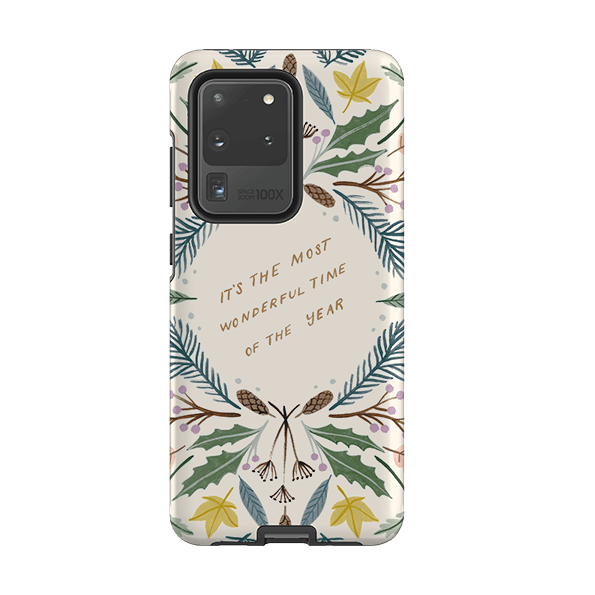 Samsung phone case-Most Wonderful Time By Bex Parkin-Product Details Raised bevel to protect screen from scratches. Impact resistant polycarbonate shell and shock absorbing inner TPU liner. Secure fit with design wrapping around side of the case and full access to ports. Compatible with Qi-standard wireless charging. Thickness 1/8 inch (3mm), weight 30g. Compatibility See drop down menu for options, please select the right case as we print to order.-Stringberry