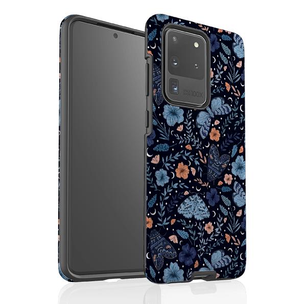 Samsung phone case-Moth By Jade Mosinski-Product Details Raised bevel to protect screen from scratches. Impact resistant polycarbonate shell and shock absorbing inner TPU liner. Secure fit with design wrapping around side of the case and full access to ports. Compatible with Qi-standard wireless charging. Thickness 1/8 inch (3mm), weight 30g. Compatibility See drop down menu for options, please select the right case as we print to order.-Stringberry