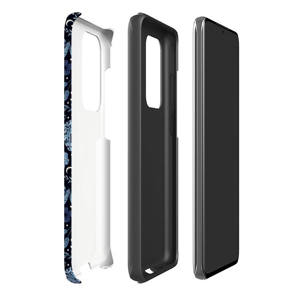 Samsung phone case-Moth By Jade Mosinski-Product Details Raised bevel to protect screen from scratches. Impact resistant polycarbonate shell and shock absorbing inner TPU liner. Secure fit with design wrapping around side of the case and full access to ports. Compatible with Qi-standard wireless charging. Thickness 1/8 inch (3mm), weight 30g. Compatibility See drop down menu for options, please select the right case as we print to order.-Stringberry