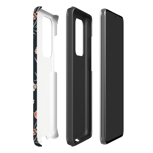 Samsung phone case-Moths And Tuis By Katherine Quinn-Product Details Raised bevel to protect screen from scratches. Impact resistant polycarbonate shell and shock absorbing inner TPU liner. Secure fit with design wrapping around side of the case and full access to ports. Compatible with Qi-standard wireless charging. Thickness 1/8 inch (3mm), weight 30g. Compatibility See drop down menu for options, please select the right case as we print to order.-Stringberry