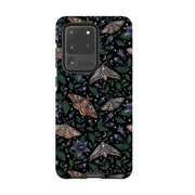 Samsung phone case-Moths By Catherine Rowe-Product Details Raised bevel to protect screen from scratches. Impact resistant polycarbonate shell and shock absorbing inner TPU liner. Secure fit with design wrapping around side of the case and full access to ports. Compatible with Qi-standard wireless charging. Thickness 1/8 inch (3mm), weight 30g. Compatibility See drop down menu for options, please select the right case as we print to order.-Stringberry