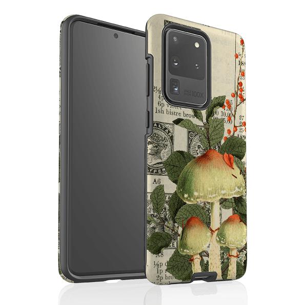 Samsung phone case-Mushroom Fashions-Product Details Raised bevel to protect screen from scratches. Impact resistant polycarbonate shell and shock absorbing inner TPU liner. Secure fit with design wrapping around side of the case and full access to ports. Compatible with Qi-standard wireless charging. Thickness 1/8 inch (3mm), weight 30g. Compatibility See drop down menu for options, please select the right case as we print to order.-Stringberry