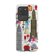 Samsung phone case-New York Icons By Tracey English-Product Details Raised bevel to protect screen from scratches. Impact resistant polycarbonate shell and shock absorbing inner TPU liner. Secure fit with design wrapping around side of the case and full access to ports. Compatible with Qi-standard wireless charging. Thickness 1/8 inch (3mm), weight 30g. Compatibility See drop down menu for options, please select the right case as we print to order.-Stringberry