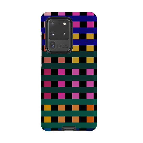 Samsung phone case-Newton Check By Kitty Joseph-Product Details Raised bevel to protect screen from scratches. Impact resistant polycarbonate shell and shock absorbing inner TPU liner. Secure fit with design wrapping around side of the case and full access to ports. Compatible with Qi-standard wireless charging. Thickness 1/8 inch (3mm), weight 30g. Compatibility See drop down menu for options, please select the right case as we print to order.-Stringberry