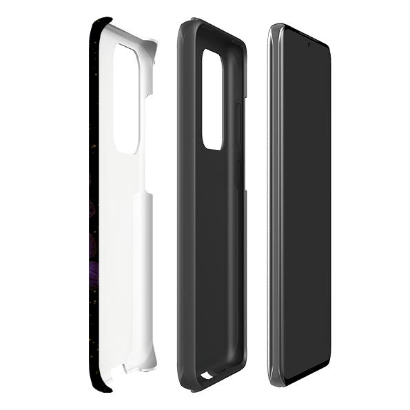 Samsung phone case-Night Bees-Product Details Raised bevel to protect screen from scratches. Impact resistant polycarbonate shell and shock absorbing inner TPU liner. Secure fit with design wrapping around side of the case and full access to ports. Compatible with Qi-standard wireless charging. Thickness 1/8 inch (3mm), weight 30g. Compatibility See drop down menu for options, please select the right case as we print to order.-Stringberry