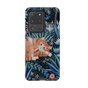 Samsung phone case-Night Cats By Mary Stubberfield-Product Details Raised bevel to protect screen from scratches. Impact resistant polycarbonate shell and shock absorbing inner TPU liner. Secure fit with design wrapping around side of the case and full access to ports. Compatible with Qi-standard wireless charging. Thickness 1/8 inch (3mm), weight 30g. Compatibility See drop down menu for options, please select the right case as we print to order.-Stringberry