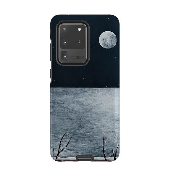 Samsung phone case-Night Of The Huge Moon By Natasha Newton-Product Details Raised bevel to protect screen from scratches. Impact resistant polycarbonate shell and shock absorbing inner TPU liner. Secure fit with design wrapping around side of the case and full access to ports. Compatible with Qi-standard wireless charging. Thickness 1/8 inch (3mm), weight 30g. Compatibility See drop down menu for options, please select the right case as we print to order.-Stringberry