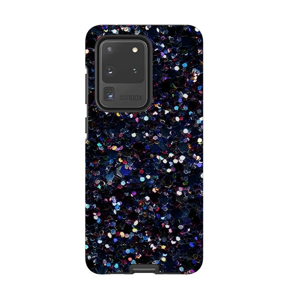 Samsung phone case-Night Sky By Kitty Joseph (case does not glitter)-Product Details Raised bevel to protect screen from scratches. Impact resistant polycarbonate shell and shock absorbing inner TPU liner. Secure fit with design wrapping around side of the case and full access to ports. Compatible with Qi-standard wireless charging. Thickness 1/8 inch (3mm), weight 30g. Compatibility See drop down menu for options, please select the right case as we print to order.-Stringberry