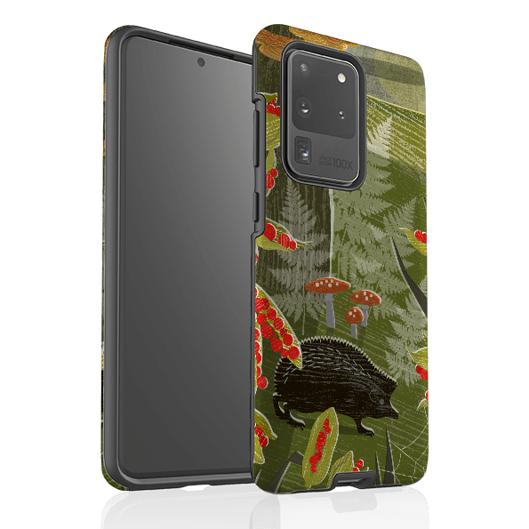 Samsung phone case-October Hedgehog By Liane Payne-Product Details Raised bevel to protect screen from scratches. Impact resistant polycarbonate shell and shock absorbing inner TPU liner. Secure fit with design wrapping around side of the case and full access to ports. Compatible with Qi-standard wireless charging. Thickness 1/8 inch (3mm), weight 30g. Compatibility See drop down menu for options, please select the right case as we print to order.-Stringberry