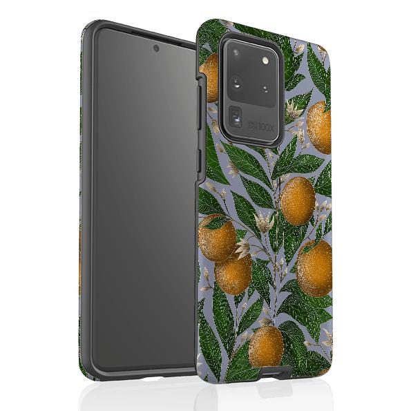 Samsung phone case-Oranges By Catherine Rowe-Product Details Raised bevel to protect screen from scratches. Impact resistant polycarbonate shell and shock absorbing inner TPU liner. Secure fit with design wrapping around side of the case and full access to ports. Compatible with Qi-standard wireless charging. Thickness 1/8 inch (3mm), weight 30g. Compatibility See drop down menu for options, please select the right case as we print to order.-Stringberry