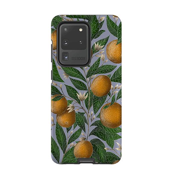 Samsung phone case-Oranges By Catherine Rowe-Product Details Raised bevel to protect screen from scratches. Impact resistant polycarbonate shell and shock absorbing inner TPU liner. Secure fit with design wrapping around side of the case and full access to ports. Compatible with Qi-standard wireless charging. Thickness 1/8 inch (3mm), weight 30g. Compatibility See drop down menu for options, please select the right case as we print to order.-Stringberry