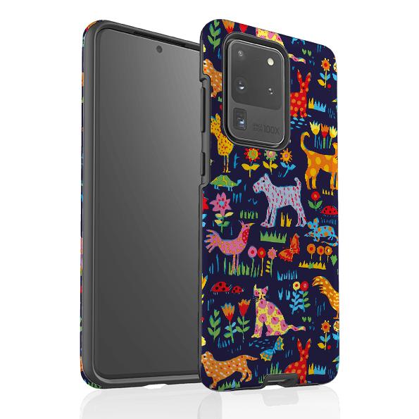 Samsung phone case-Our Yard By Sarah Campbell-Product Details Raised bevel to protect screen from scratches. Impact resistant polycarbonate shell and shock absorbing inner TPU liner. Secure fit with design wrapping around side of the case and full access to ports. Compatible with Qi-standard wireless charging. Thickness 1/8 inch (3mm), weight 30g. Compatibility See drop down menu for options, please select the right case as we print to order.-Stringberry