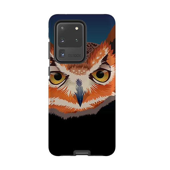 Samsung phone case-Owl By Mia Underwood-Product Details Raised bevel to protect screen from scratches. Impact resistant polycarbonate shell and shock absorbing inner TPU liner. Secure fit with design wrapping around side of the case and full access to ports. Compatible with Qi-standard wireless charging. Thickness 1/8 inch (3mm), weight 30g. Compatibility See drop down menu for options, please select the right case as we print to order.-Stringberry