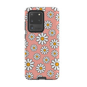 Samsung phone case-Pale Daises-Product Details Raised bevel to protect screen from scratches. Impact resistant polycarbonate shell and shock absorbing inner TPU liner. Secure fit with design wrapping around side of the case and full access to ports. Compatible with Qi-standard wireless charging. Thickness 1/8 inch (3mm), weight 30g. Compatibility See drop down menu for options, please select the right case as we print to order.-Stringberry