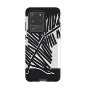 Samsung phone case-Palm Moon Silhouette By Kitty Joseph-Product Details Raised bevel to protect screen from scratches. Impact resistant polycarbonate shell and shock absorbing inner TPU liner. Secure fit with design wrapping around side of the case and full access to ports. Compatible with Qi-standard wireless charging. Thickness 1/8 inch (3mm), weight 30g. Compatibility See drop down menu for options, please select the right case as we print to order.-Stringberry
