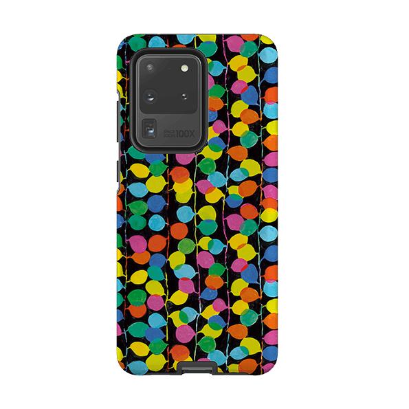 Samsung phone case-Party Lights By Sarah Campbell-Product Details Raised bevel to protect screen from scratches. Impact resistant polycarbonate shell and shock absorbing inner TPU liner. Secure fit with design wrapping around side of the case and full access to ports. Compatible with Qi-standard wireless charging. Thickness 1/8 inch (3mm), weight 30g. Compatibility See drop down menu for options, please select the right case as we print to order.-Stringberry