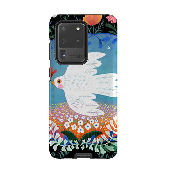 Samsung phone case-Peacebird By Mia Underwood-Product Details Raised bevel to protect screen from scratches. Impact resistant polycarbonate shell and shock absorbing inner TPU liner. Secure fit with design wrapping around side of the case and full access to ports. Compatible with Qi-standard wireless charging. Thickness 1/8 inch (3mm), weight 30g. Compatibility See drop down menu for options, please select the right case as we print to order.-Stringberry