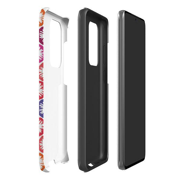 Samsung phone case-Penny Flowers Light By Ali Brookes-Product Details Raised bevel to protect screen from scratches. Impact resistant polycarbonate shell and shock absorbing inner TPU liner. Secure fit with design wrapping around side of the case and full access to ports. Compatible with Qi-standard wireless charging. Thickness 1/8 inch (3mm), weight 30g. Compatibility See drop down menu for options, please select the right case as we print to order.-Stringberry