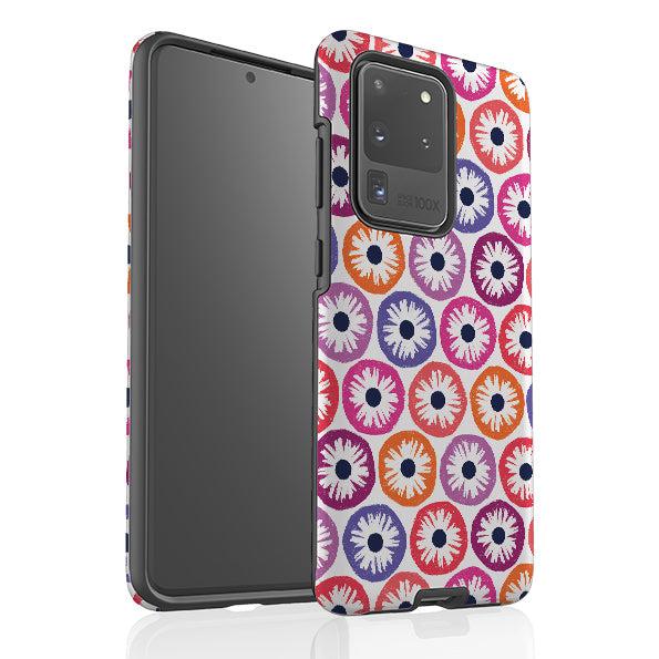 Samsung phone case-Penny Flowers Light By Ali Brookes-Product Details Raised bevel to protect screen from scratches. Impact resistant polycarbonate shell and shock absorbing inner TPU liner. Secure fit with design wrapping around side of the case and full access to ports. Compatible with Qi-standard wireless charging. Thickness 1/8 inch (3mm), weight 30g. Compatibility See drop down menu for options, please select the right case as we print to order.-Stringberry