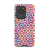 Samsung phone case-Penny Flowers Light By Ali Brookes-Product Details Raised bevel to protect screen from scratches. Impact resistant polycarbonate shell and shock absorbing inner TPU liner. Secure fit with design wrapping around side of the case and full access to ports. Compatible with Qi-standard wireless charging. Thickness 1/8 inch (3mm), weight 30g. Compatibility See drop down menu for options, please select the right case as we print to order.-Stringberry