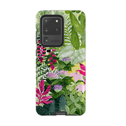 Samsung phone case-Pink Botanical By Bex Parkin-Product Details Raised bevel to protect screen from scratches. Impact resistant polycarbonate shell and shock absorbing inner TPU liner. Secure fit with design wrapping around side of the case and full access to ports. Compatible with Qi-standard wireless charging. Thickness 1/8 inch (3mm), weight 30g. Compatibility See drop down menu for options, please select the right case as we print to order.-Stringberry