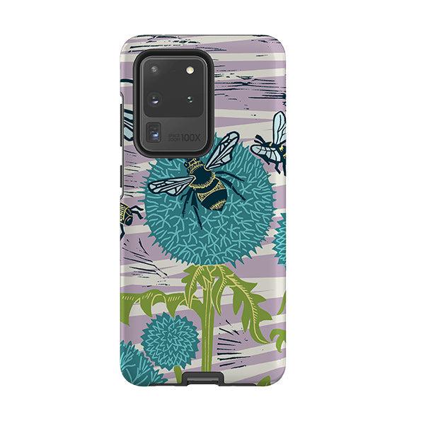 Samsung phone case-Pollinating Bees By Kate Heiss-Product Details Raised bevel to protect screen from scratches. Impact resistant polycarbonate shell and shock absorbing inner TPU liner. Secure fit with design wrapping around side of the case and full access to ports. Compatible with Qi-standard wireless charging. Thickness 1/8 inch (3mm), weight 30g. Compatibility See drop down menu for options, please select the right case as we print to order.-Stringberry