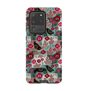 Samsung phone case-Poppies And Crow By Suzy Taylor-Product Details Raised bevel to protect screen from scratches. Impact resistant polycarbonate shell and shock absorbing inner TPU liner. Secure fit with design wrapping around side of the case and full access to ports. Compatible with Qi-standard wireless charging. Thickness 1/8 inch (3mm), weight 30g. Compatibility See drop down menu for options, please select the right case as we print to order.-Stringberry