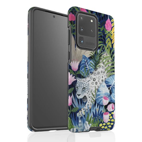 Samsung phone case-Prowling Leopard By Bex Parkin-Product Details Raised bevel to protect screen from scratches. Impact resistant polycarbonate shell and shock absorbing inner TPU liner. Secure fit with design wrapping around side of the case and full access to ports. Compatible with Qi-standard wireless charging. Thickness 1/8 inch (3mm), weight 30g. Compatibility See drop down menu for options, please select the right case as we print to order.-Stringberry