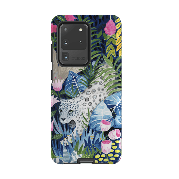 Samsung phone case-Prowling Leopard By Bex Parkin-Product Details Raised bevel to protect screen from scratches. Impact resistant polycarbonate shell and shock absorbing inner TPU liner. Secure fit with design wrapping around side of the case and full access to ports. Compatible with Qi-standard wireless charging. Thickness 1/8 inch (3mm), weight 30g. Compatibility See drop down menu for options, please select the right case as we print to order.-Stringberry