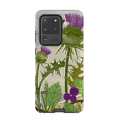 Samsung phone case-Purple Thistle By Liane Payne-Product Details Raised bevel to protect screen from scratches. Impact resistant polycarbonate shell and shock absorbing inner TPU liner. Secure fit with design wrapping around side of the case and full access to ports. Compatible with Qi-standard wireless charging. Thickness 1/8 inch (3mm), weight 30g. Compatibility See drop down menu for options, please select the right case as we print to order.-Stringberry