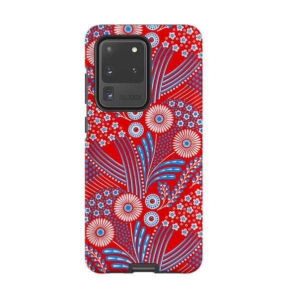 Samsung phone case-Red Bouquet By Cressida Bell-Product Details Raised bevel to protect screen from scratches. Impact resistant polycarbonate shell and shock absorbing inner TPU liner. Secure fit with design wrapping around side of the case and full access to ports. Compatible with Qi-standard wireless charging. Thickness 1/8 inch (3mm), weight 30g. Compatibility See drop down menu for options, please select the right case as we print to order.-Stringberry