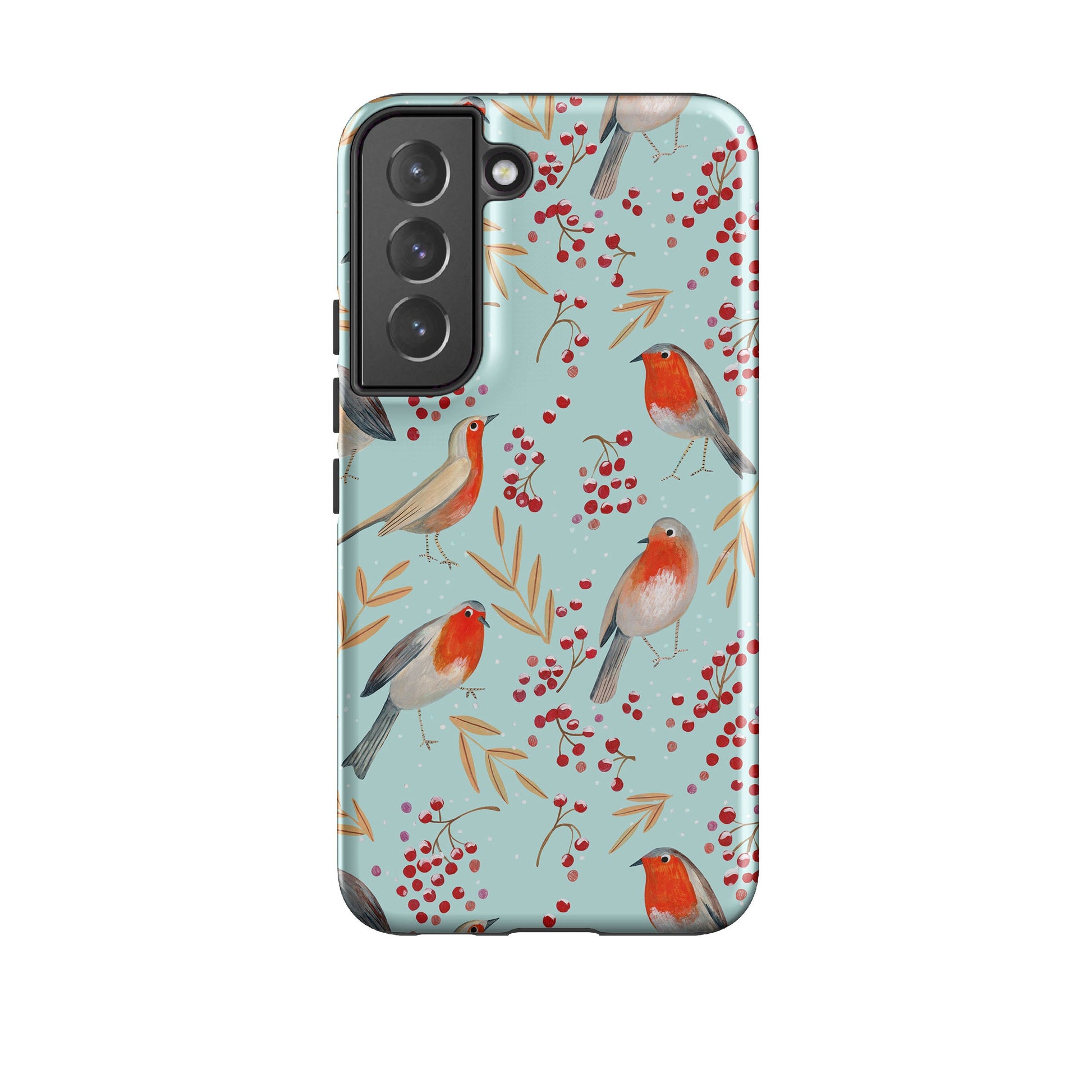 Samsung phone case-Robin By Caroline Bonne Muller-Product Details Raised bevel to protect screen from scratches. Impact resistant polycarbonate shell and shock absorbing inner TPU liner. Secure fit with design wrapping around side of the case and full access to ports. Compatible with Qi-standard wireless charging. Thickness 1/8 inch (3mm), weight 30g. Compatibility See drop down menu for options, please select the right case as we print to order.-Stringberry