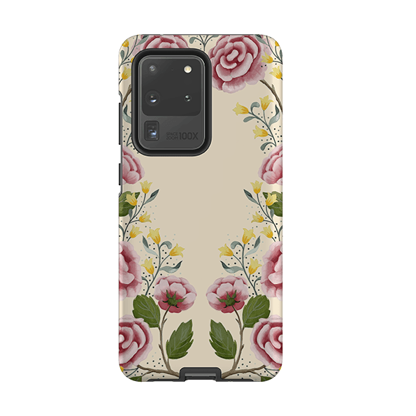 Samsung phone case-Roses By Bex Parkin-Product Details Raised bevel to protect screen from scratches. Impact resistant polycarbonate shell and shock absorbing inner TPU liner. Secure fit with design wrapping around side of the case and full access to ports. Compatible with Qi-standard wireless charging. Thickness 1/8 inch (3mm), weight 30g. Compatibility See drop down menu for options, please select the right case as we print to order.-Stringberry