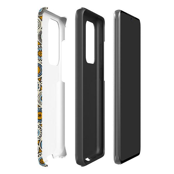 Samsung phone case-Roundels By Cressida Bell-Product Details Raised bevel to protect screen from scratches. Impact resistant polycarbonate shell and shock absorbing inner TPU liner. Secure fit with design wrapping around side of the case and full access to ports. Compatible with Qi-standard wireless charging. Thickness 1/8 inch (3mm), weight 30g. Compatibility See drop down menu for options, please select the right case as we print to order.-Stringberry