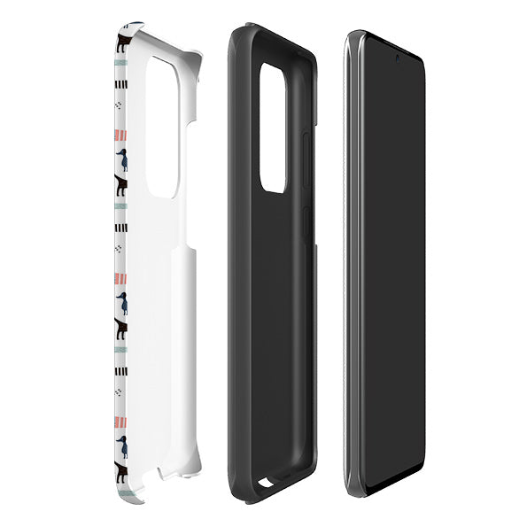 Samsung phone case-Sausage Dog-Product Details Raised bevel to protect screen from scratches. Impact resistant polycarbonate shell and shock absorbing inner TPU liner. Secure fit with design wrapping around side of the case and full access to ports. Compatible with Qi-standard wireless charging. Thickness 1/8 inch (3mm), weight 30g. Compatibility See drop down menu for options, please select the right case as we print to order.-Stringberry