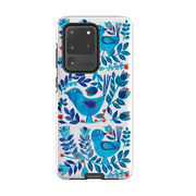 Samsung phone case-Scandi Birds By Tracey English-Product Details Raised bevel to protect screen from scratches. Impact resistant polycarbonate shell and shock absorbing inner TPU liner. Secure fit with design wrapping around side of the case and full access to ports. Compatible with Qi-standard wireless charging. Thickness 1/8 inch (3mm), weight 30g. Compatibility See drop down menu for options, please select the right case as we print to order.-Stringberry