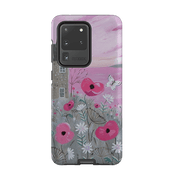 Samsung phone case-Seaside Flowers By Mary Stubberfield-Product Details Raised bevel to protect screen from scratches. Impact resistant polycarbonate shell and shock absorbing inner TPU liner. Secure fit with design wrapping around side of the case and full access to ports. Compatible with Qi-standard wireless charging. Thickness 1/8 inch (3mm), weight 30g. Compatibility See drop down menu for options, please select the right case as we print to order.-Stringberry