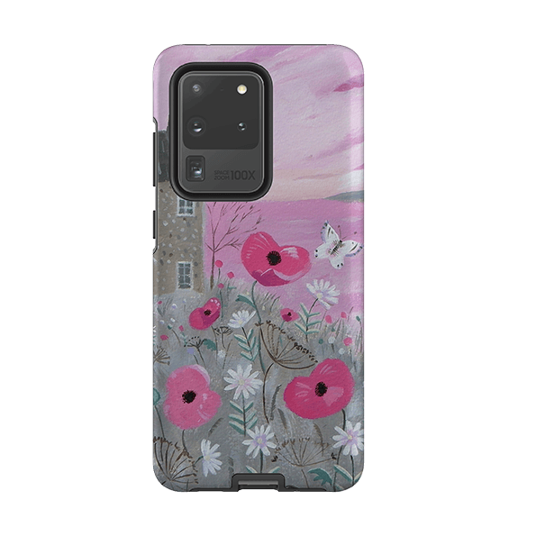 Samsung phone case-Seaside Flowers By Mary Stubberfield-Product Details Raised bevel to protect screen from scratches. Impact resistant polycarbonate shell and shock absorbing inner TPU liner. Secure fit with design wrapping around side of the case and full access to ports. Compatible with Qi-standard wireless charging. Thickness 1/8 inch (3mm), weight 30g. Compatibility See drop down menu for options, please select the right case as we print to order.-Stringberry